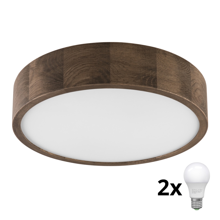 Brilagi - LED Ceiling light CARVALHO 2xE27/60W/230V oak walnut d. 37 cm