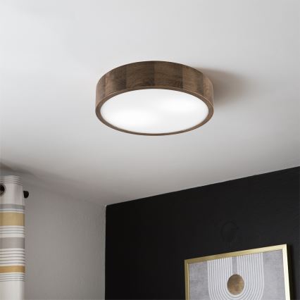 Brilagi - LED Ceiling light CARVALHO 2xE27/60W/230V oak walnut d. 37 cm