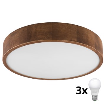 Brilagi - LED Ceiling light CARVALHO 3xE27/60W/230V oak cherry d. 47 cm