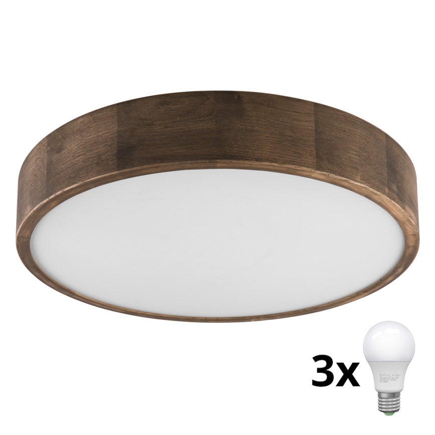 Brilagi - LED Ceiling light CARVALHO 3xE27/60W/230V oak walnut d. 47 cm