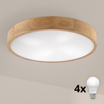 Brilagi - LED Ceiling Light CARVALHO 4xE27/60W/230V Oak 57.5 cm