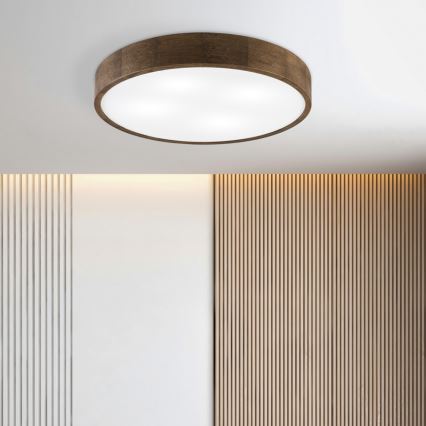 Brilagi - LED ceiling light CARVALHO 4xE27/60W/230V oak-walnut Ø 57.5 cm