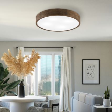 Brilagi - LED ceiling light CARVALHO 4xE27/60W/230V oak-walnut Ø 57.5 cm