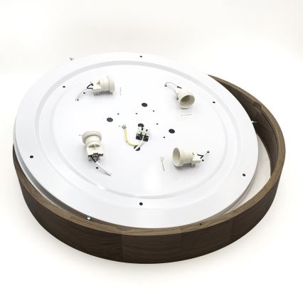 Brilagi - LED ceiling light CARVALHO 4xE27/60W/230V oak-walnut Ø 57.5 cm