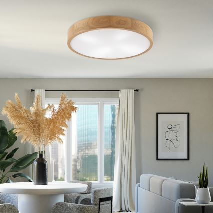 Brilagi - LED Ceiling Light CARVALHO 4xE27/60W/230V Oak Ø 57.5 cm