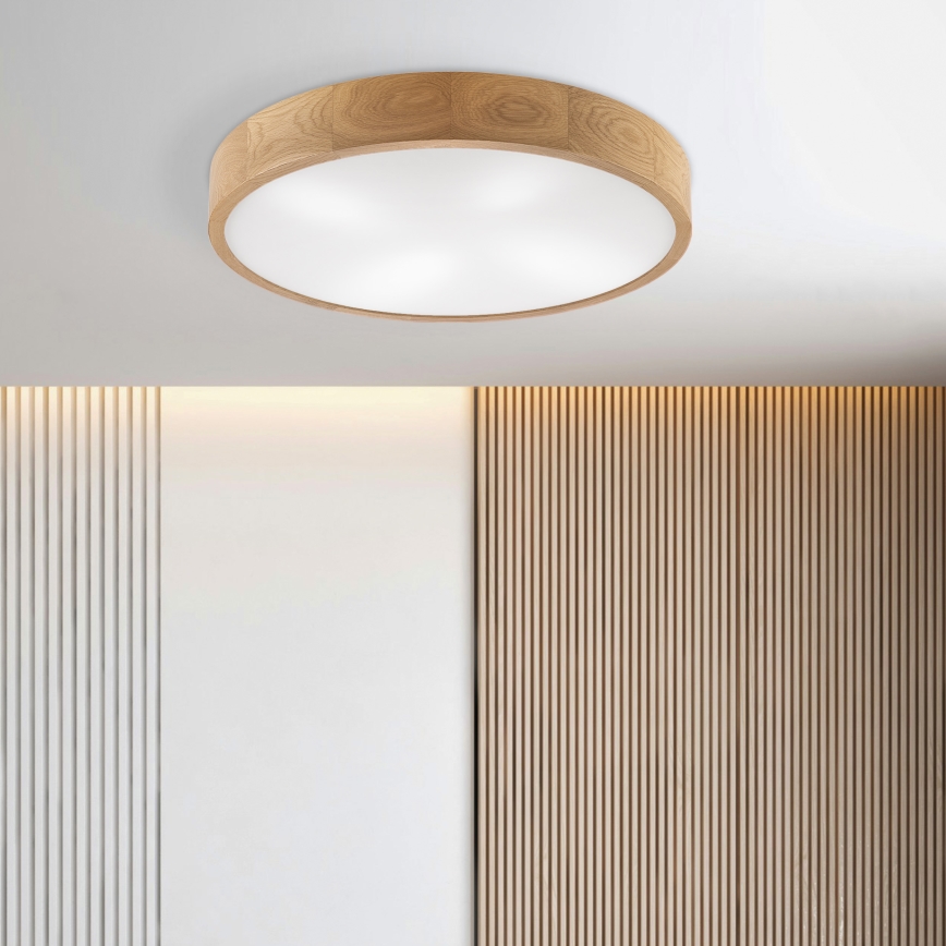 Brilagi - LED Ceiling Light CARVALHO 4xE27/60W/230V Oak Ø 57.5 cm