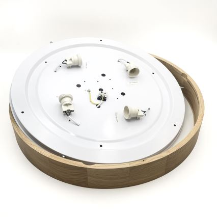 Brilagi - LED Ceiling Light CARVALHO 4xE27/60W/230V Oak Ø 57.5 cm