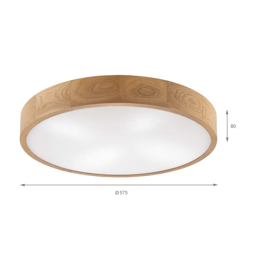 Brilagi - LED Ceiling Light CARVALHO 4xE27/60W/230V Oak Ø 57.5 cm
