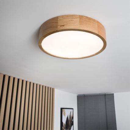 Brilagi - LED Ceiling Light CARVALHO LED/36W/230V, Oak, Ø 37.5 cm