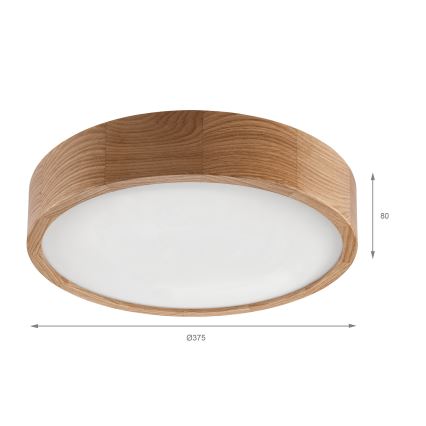 Brilagi - LED Ceiling Light CARVALHO LED/36W/230V, Oak, Ø 37.5 cm