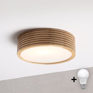 BRILAGI - LED Ceiling Light CARVALHO MODERN 1x E27/60W/230V, Ø 27.5 cm, Oak