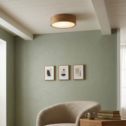Brilagi - LED Ceiling Light CARVALHO MODERN 1xE27/60W/230V Ø 27.5 cm Oak