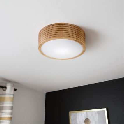 Brilagi - LED Ceiling Light CARVALHO MODERN 1xE27/60W/230V Ø 27.5 cm Oak