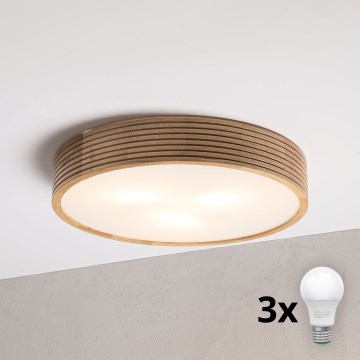 BRILAGI - LED Ceiling Light CARVALHO MODERN 3xE27/60W/230V Ø 47.5 cm oak