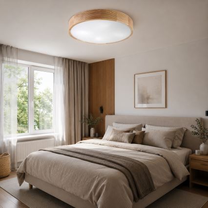 Brilagi - LED Ceiling Light CARVALHO MODERN 4xE27/60W/230V Oak, Ø 57.5 cm