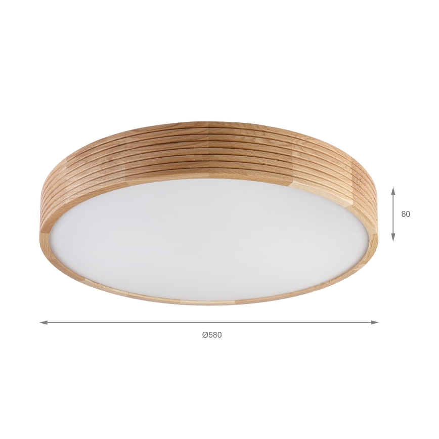 Brilagi - LED Ceiling Light CARVALHO MODERN 4xE27/60W/230V Oak, Ø 57.5 cm