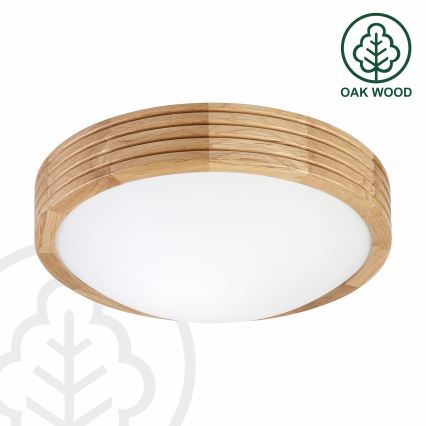 Brilagi - LED Ceiling Light CARVALHO MODERN SLIM 1xE27/60W/230V Ø 27.5 cm oak