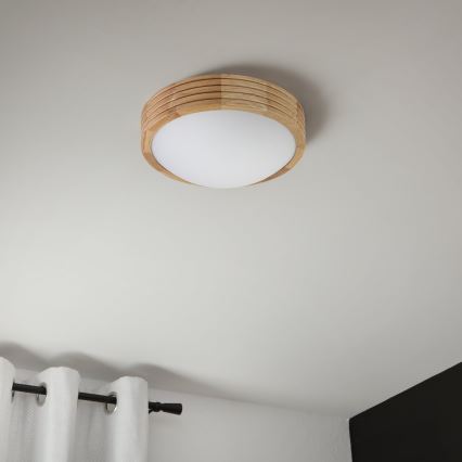 Brilagi - LED Ceiling Light CARVALHO MODERN SLIM 1xE27/60W/230V Ø 27.5 cm oak