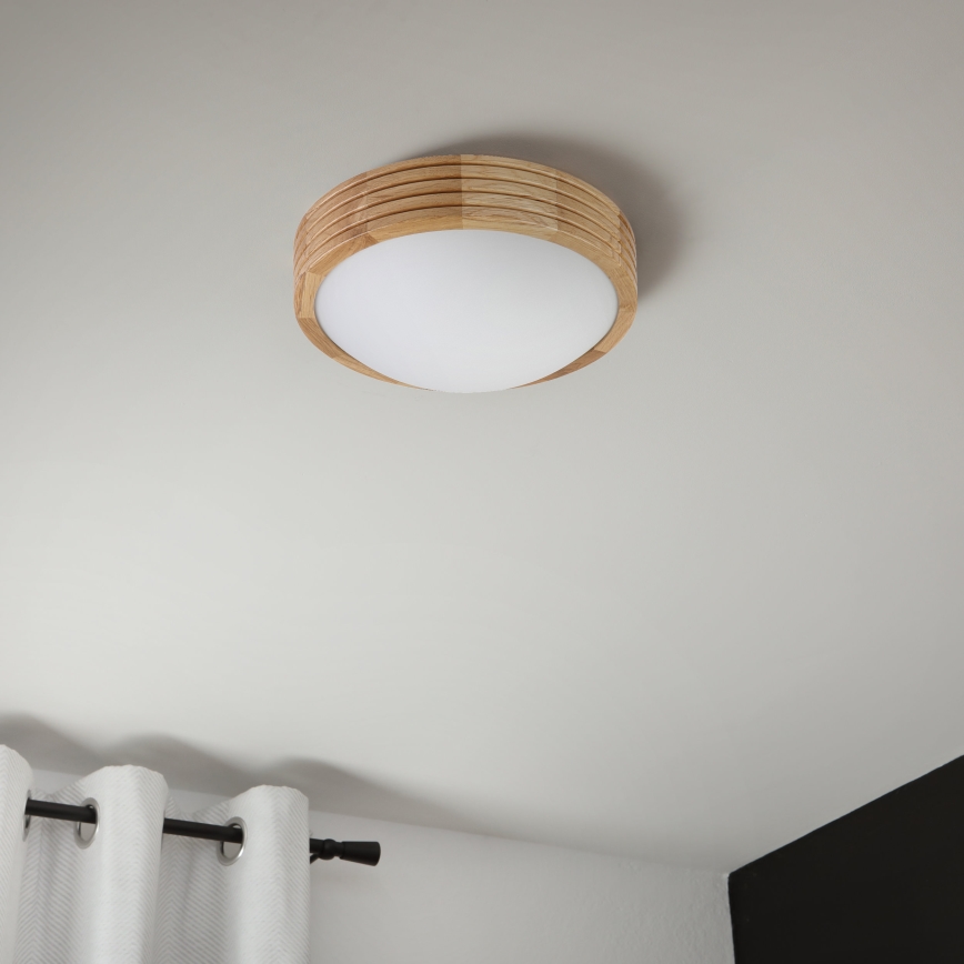 Brilagi - LED Ceiling Light CARVALHO MODERN SLIM 1xE27/60W/230V Ø 27.5 cm oak