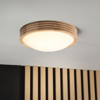 Brilagi - LED Ceiling Light CARVALHO MODERN SLIM 1xE27/60W/230V Ø 27.5 cm oak