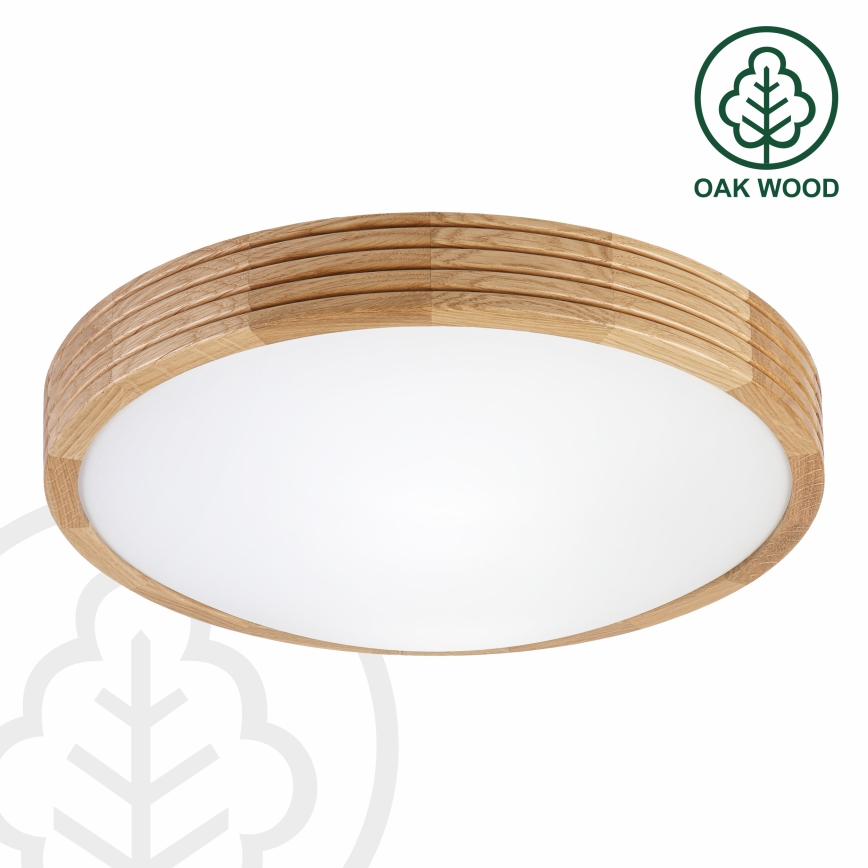 Brilagi - LED Ceiling Light CARVALHO MODERN SLIM 2xE27/60W/230V Ø 37.5 cm Oak