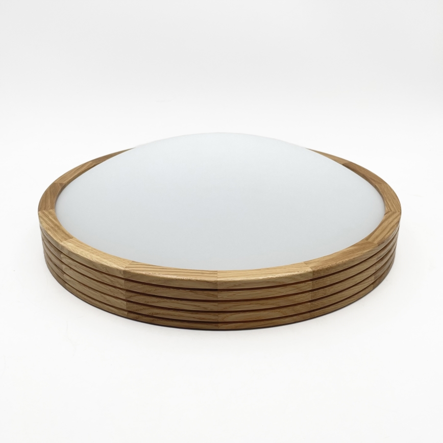 Brilagi - LED Ceiling Light CARVALHO MODERN SLIM 2xE27/60W/230V Ø 37.5 cm Oak