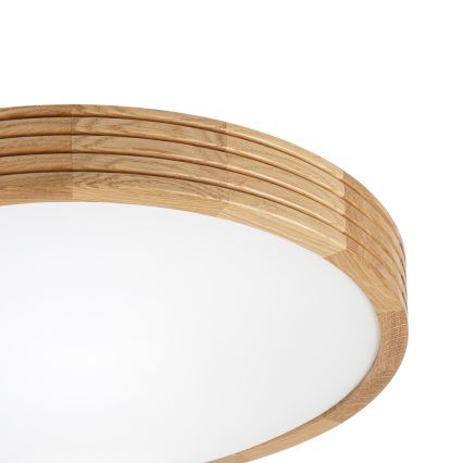 Brilagi - LED Ceiling Light CARVALHO MODERN SLIM 2xE27/60W/230V Ø 37.5 cm Oak