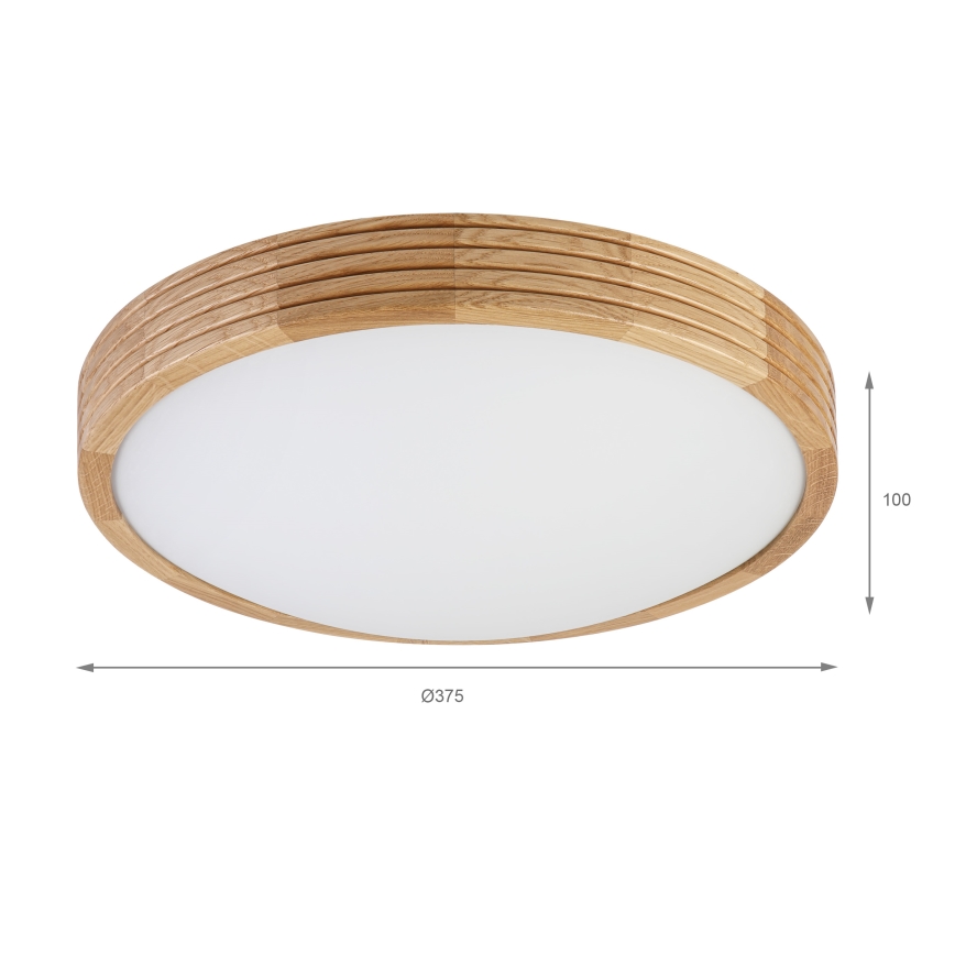 Brilagi - LED Ceiling Light CARVALHO MODERN SLIM 2xE27/60W/230V Ø 37.5 cm Oak