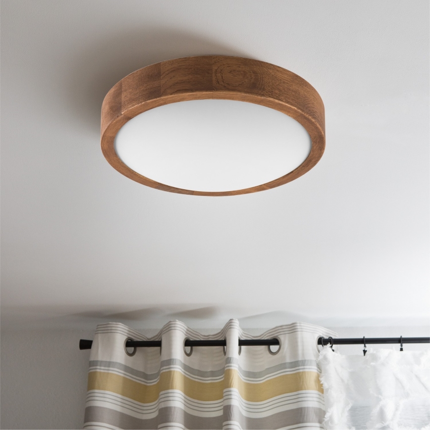 BRILAGI - LED Ceiling Light CARVALHO SLIM 1xE27/15W/230V oak-cherry Ø 27 cm