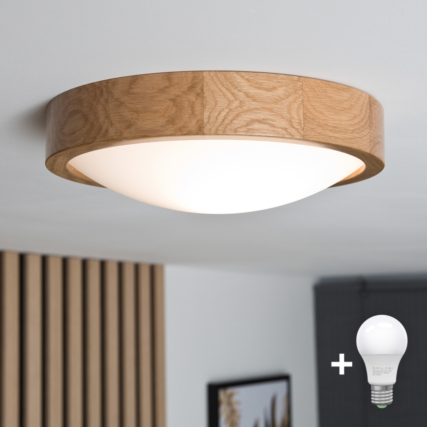 Brilagi - LED Ceiling light CARVALHO SLIM 1xE27/60W/230V oak d. 27 cm