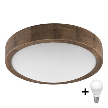 Brilagi - LED Ceiling light CARVALHO SLIM 1xE27/60W/230V oak walnut d. 27 cm