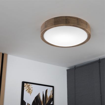 Brilagi - LED Ceiling light CARVALHO SLIM 1xE27/60W/230V oak walnut d. 27 cm