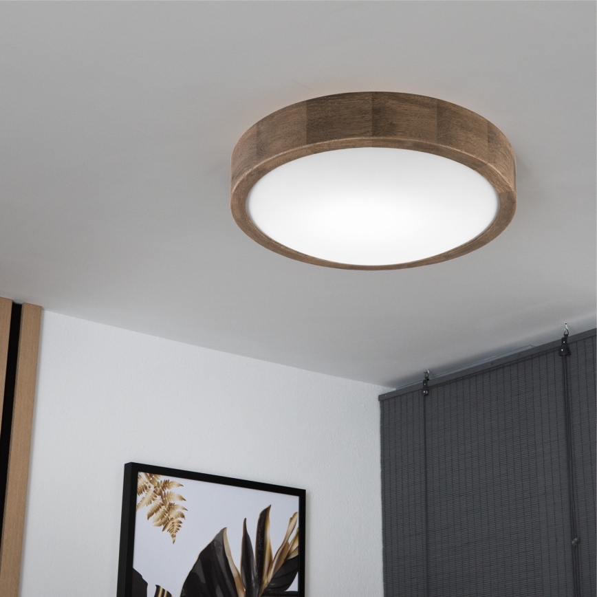 Brilagi - LED Ceiling light CARVALHO SLIM 1xE27/60W/230V oak walnut d. 27 cm