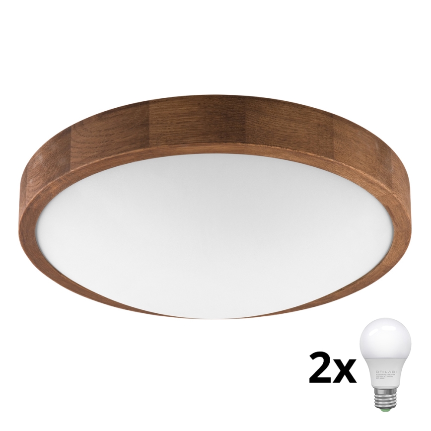 Brilagi - LED Ceiling light CARVALHO SLIM 2xE27/60W/230V oak cherry d. 37 cm
