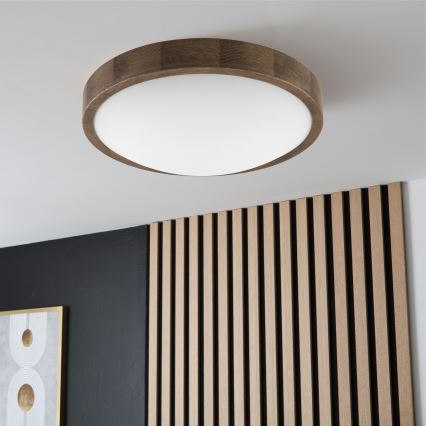 Brilagi - LED Ceiling light CARVALHO SLIM 2xE27/60W/230V oak walnut d. 37 cm