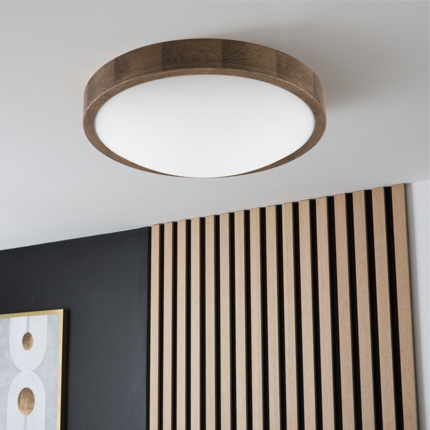 Brilagi - LED Ceiling light CARVALHO SLIM 2xE27/60W/230V oak walnut d. 37 cm