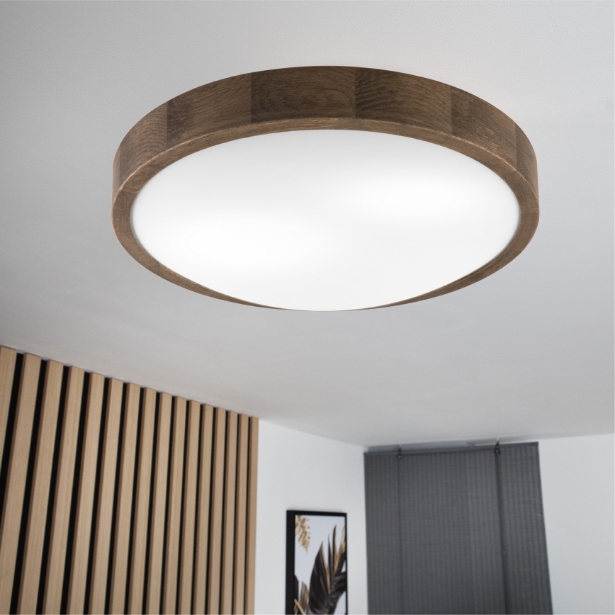 Brilagi - LED Ceiling light CARVALHO SLIM 2xE27/60W/230V oak walnut d. 37 cm