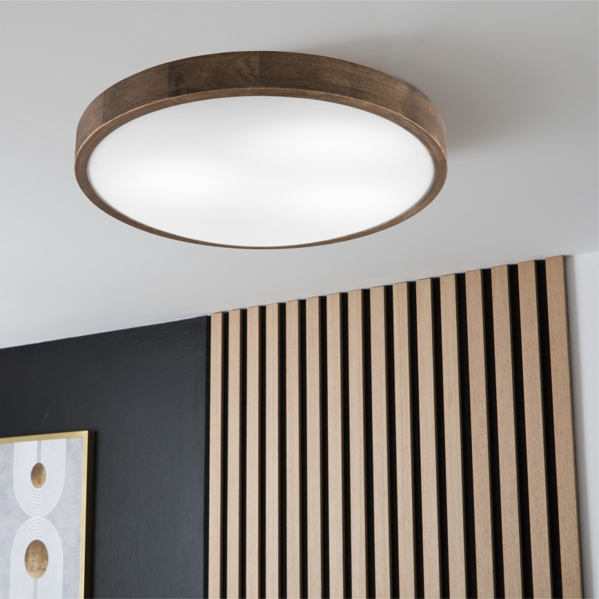 Brilagi - LED Ceiling light CARVALHO SLIM 3xE27/60W/230V oak walnut d. 47 cm