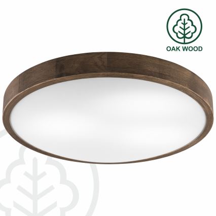 Brilagi - LED Ceiling light CARVALHO SLIM 3xE27/60W/230V oak walnut d. 47 cm