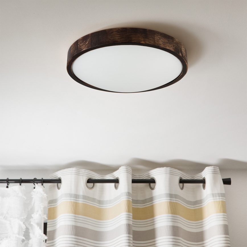 Brilagi - LED Ceiling Light CARVALHO SLIM SMOKEY LED/36W/230V oak dia. 37.5 cm