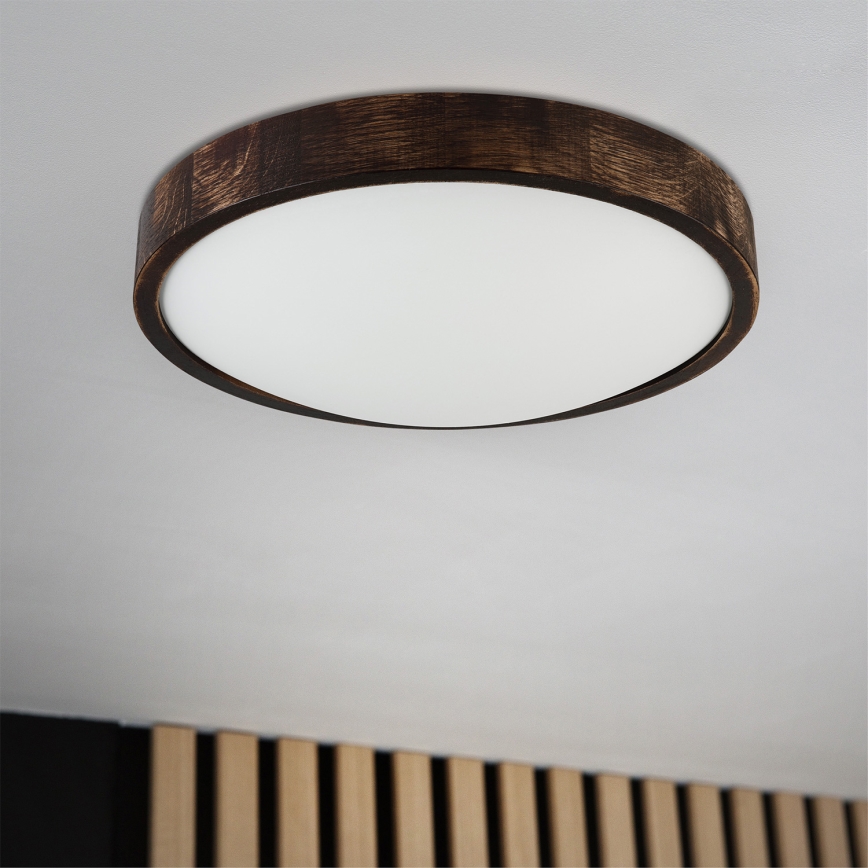 Brilagi - LED Ceiling Light CARVALHO SLIM SMOKEY LED/36W/230V oak dia. 37.5 cm