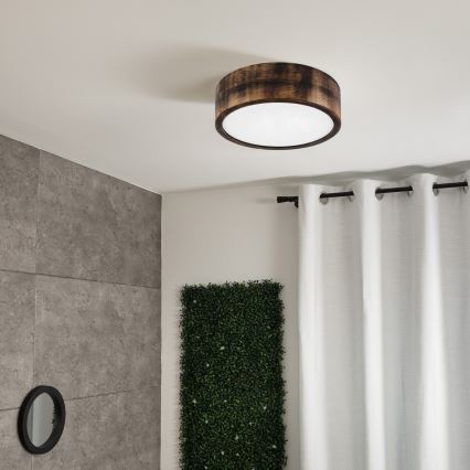 Brilagi - LED Ceiling Light CARVALHO SMOKEY LED/20W/230V oak Ø 27.5 cm