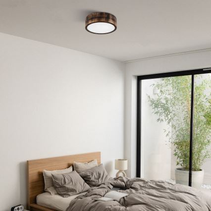 Brilagi - LED Ceiling Light CARVALHO SMOKEY LED/20W/230V oak Ø 27.5 cm