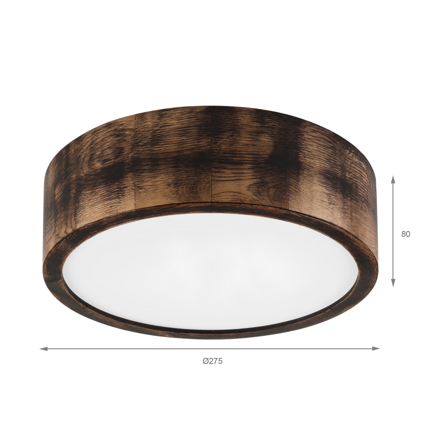Brilagi - LED Ceiling Light CARVALHO SMOKEY LED/20W/230V oak Ø 27.5 cm