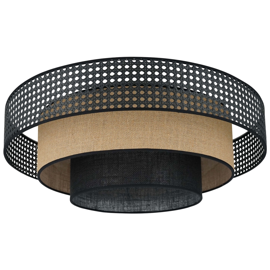 Brilagi - LED Ceiling light DAKOTA LUNETA LED/12W/230V d. 60 cm 3000K/4000K/6400K black/rattan