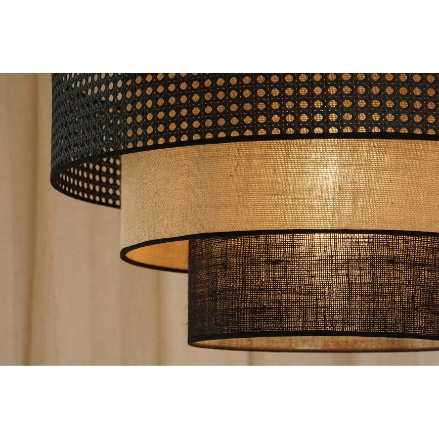 Brilagi - LED Ceiling light DAKOTA LUNETA LED/12W/230V d. 60 cm 3000K/4000K/6400K black/rattan