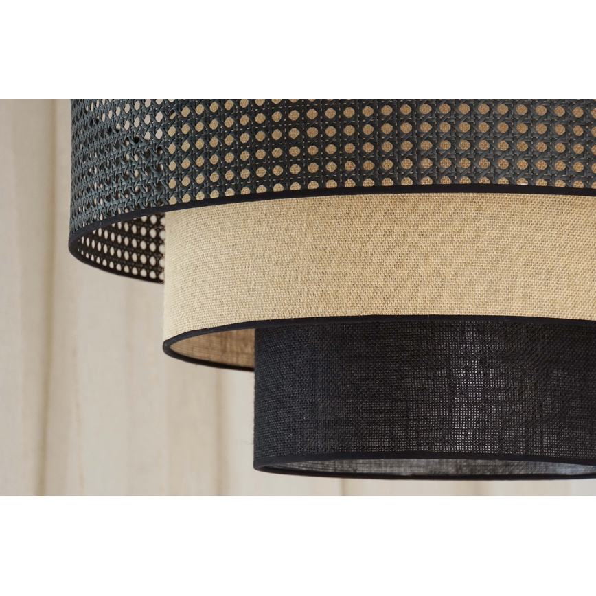 Brilagi - LED Ceiling light DAKOTA LUNETA LED/12W/230V d. 60 cm 3000K/4000K/6400K black/rattan