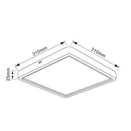 Brilagi - LED ceiling light ESTELA SQUARE LED/24W/230V 31x31 cm white
