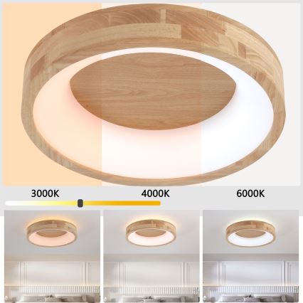 Brilagi - LED Ceiling Light FALCON WOOD LED/30W/230V 3000/4000/6000K Ø 45 cm wood
