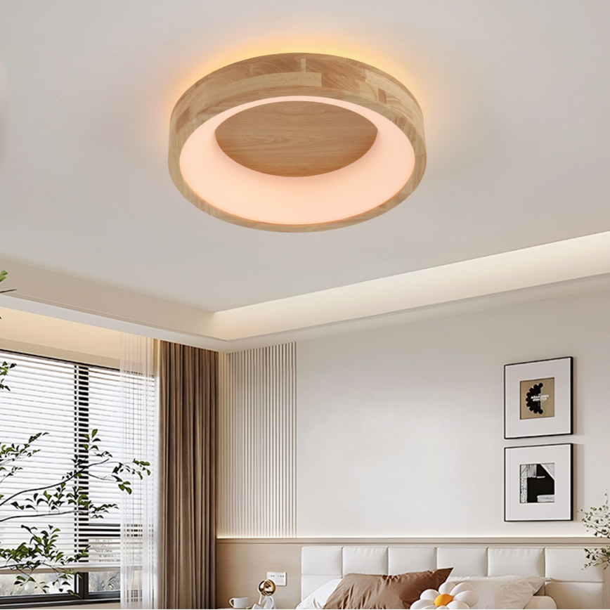 Brilagi - LED Ceiling Light FALCON WOOD LED/30W/230V 3000/4000/6000K Ø 45 cm wood